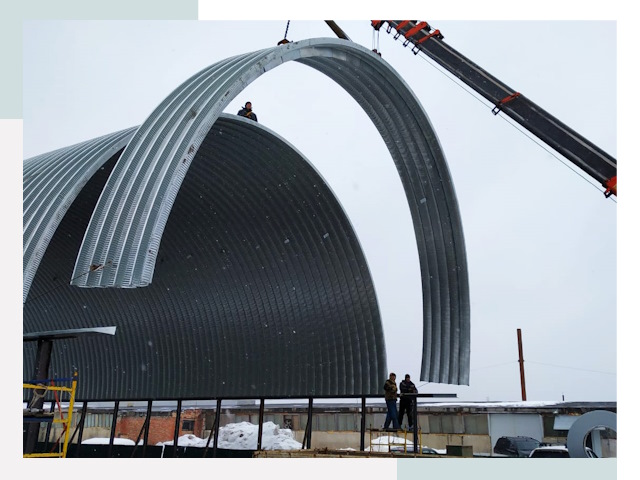 Полукруглые ангары в Анапе